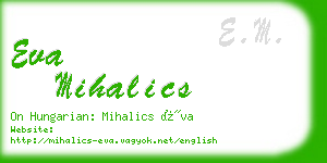 eva mihalics business card